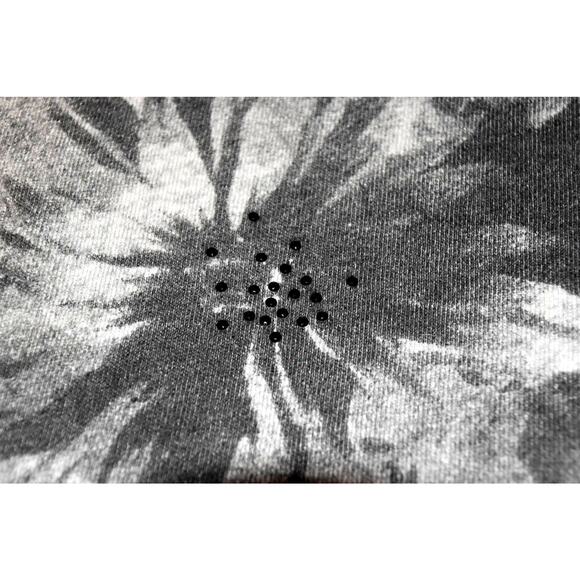 Express Crew Neck Sweatshirt, Gray with Black Floral Print, Large - Picture 4 of 5